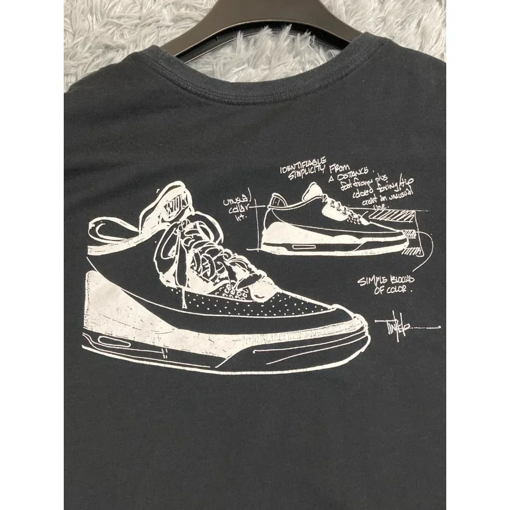 Nike Air Jordan Shirt Adult Large Jordan Retro 3 Tinker Shoes Blueprint See Size